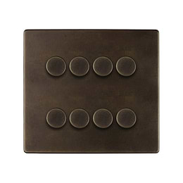 Vintage Brass 8 Gang Dimmer Switch