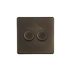 Vintage Brass 2 Gang Dimmer Switch