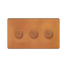 Antique Copper 3 Gang Dimmer Switch