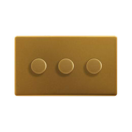 Antique Gold 3 Gang Dimmer Switch
