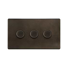 Vintage Brass 3 Gang Dimmer Switch