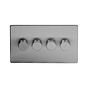 The Lombard Collection Brushed Chrome 4 Gang 400W LED Dimmer Switch