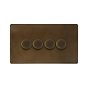 The Westminster Collection Vintage Brass 4 Gang 400W LED Dimmer Switch