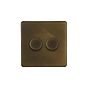 The Westminster Collection Vintage Brass 2 Gang 250W LED Multi-Way Dimmer Switch