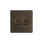 The Westminster Collection Vintage Brass 2 Gang 250W LED Multi-Way Dimmer Switch
