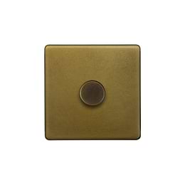 The Belgravia Collection Old Brass 1 Gang 1000W DC1-10V Dimmer Switch