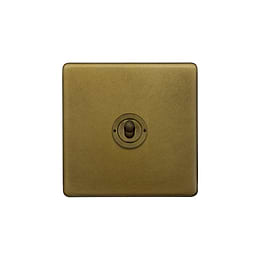 The Belgravia Collection Old Brass 1 Gang 2 Way Toggle Switch
