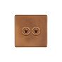 Antique Copper 2 Gang Toggle Light Switch
