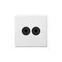 Soho Lighting Primed Paintable 2 Gang Toggle Switch 2-Way with Matt Black Switch