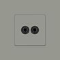 Soho Lighting Primed Paintable 2 Gang Toggle Switch 2-Way with Matt Black Switch