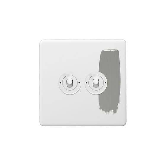 Soho Lighting Primed Paintable 2 Gang Toggle Switch 2-Way with White Switch