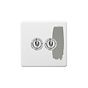 Soho Lighting Primed Paintable 2 Gang Toggle Switch 2-Way with Brushed Chrome Switch