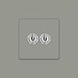 Soho Lighting Primed Paintable 2 Gang Toggle Switch 2-Way with Brushed Chrome Switch