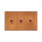 The Chiswick Collection Antique Copper 3 Gang 2 Way Toggle Switch