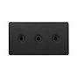 The Camden Collection Matt Black 20A 3 Gang 2 Way Toggle Switch Screwless