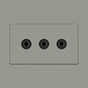 Soho Lighting Primed Paintable 3 Gang 2 Way Toggle Switch with Matt Black Switch