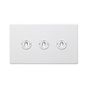 Soho Lighting Primed Paintable 3 Gang 2 Way Toggle Switch with White Switch