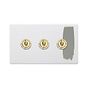 Soho Lighting Primed Paintable 3 Gang 2 Way Toggle Switch with Brushed Brass Switch