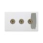 Soho Lighting Primed Paintable 3 Gang 2 Way Toggle Switch with Antique Brass Switch