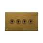 The Belgravia Collection Old Brass Period 4 Gang 2 Way Toggle Switch