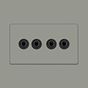 Soho Lighting Primed Paintable 4 Gang 2 Way Toggle Switch with Matt Black Switch