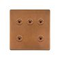 The Chiswick Collection Antique Copper 5 Gang Toggle Light Switch 20A 2 Way