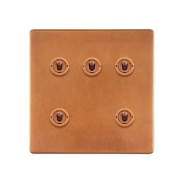 Antique Copper 5 Gang Toggle Switch