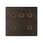 The Westminster Collection Vintage Brass 5 Gang Toggle Light Switch 20A 2 Way