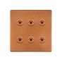 The Chiswick Collection Antique Copper 6 Gang Toggle Light Switch 20A 2 Way