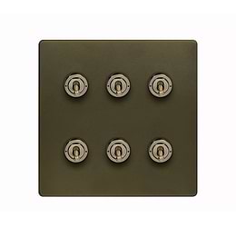 Bronze 6 Gang Toggle Switch