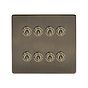 Soho Lighting Antique Brass 8 Gang Toggle Light Switch 20A 2 Way Screwless