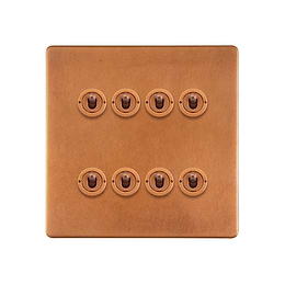 Antique Copper 8 Gang Toggle Switch