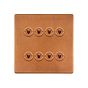 The Chiswick Collection Antique Copper 8 Gang Toggle Light Switch 20A 2 Way