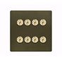 Bronze and Brass 8 Gang Toggle Switch
