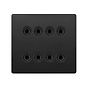 The Camden Collection Matt Black 8 Gang Dimmer & Toggle Combo 4x150W LED Dimmer 4x20A Toggle