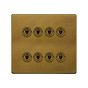 The Belgravia Collection Old Brass 8 Gang Toggle Light Switch 20A 2 Way