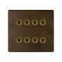 The Westminster Collection Vintage Brass 8 Gang Toggle Light Switch 20A 2 Way