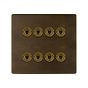 Vintage Brass 8 Gang Toggle Switch
