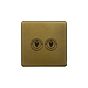 The Belgravia Collection Old Brass 2 Gang Intermediate Toggle Switch