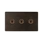 The Westminster Collection Vintage Brass 3 Gang Intermediate Toggle Switch