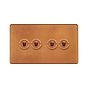 The Chiswick Collection Antique Copper 4 Gang Intermediate Toggle Switch