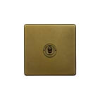 The Belgravia Collection Old Brass 1 Gang Retractive Toggle Switch