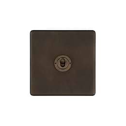 The Westminster Collection Vintage Brass 1 Gang Retractive Toggle Switch