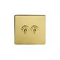 The Savoy Collection Brushed Brass 2 Gang Retractive Toggle Switch Screwless
