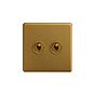 Soho Lighting Antique Gold 2 Gang Retractive Toggle Switch