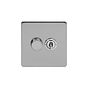 Soho Lighting Brushed Chrome 2 Gang Dimmer and Toggle Switch Combo (1x150W LED Dimmer 1x20A 2 Way Toggle)
