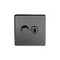 Soho Lighting Black Nickel 2 Gang Dimmer and Toggle Switch Combo (1x150W LED Dimmer 1x20A 2 Way Toggle)