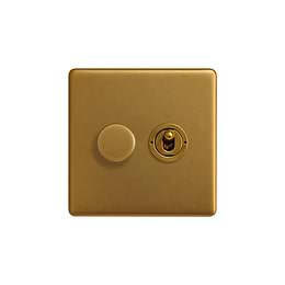 Antique Gold Dimmer Toggle Combo Switch
