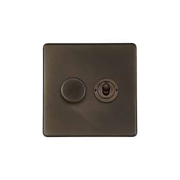 Vintage Brass Dimmer Toggle Combo Switch