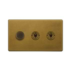 Old Brass Dimmer Toggle Combo Switch
